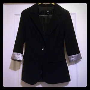Black blazer/jacket with satin cuffs
